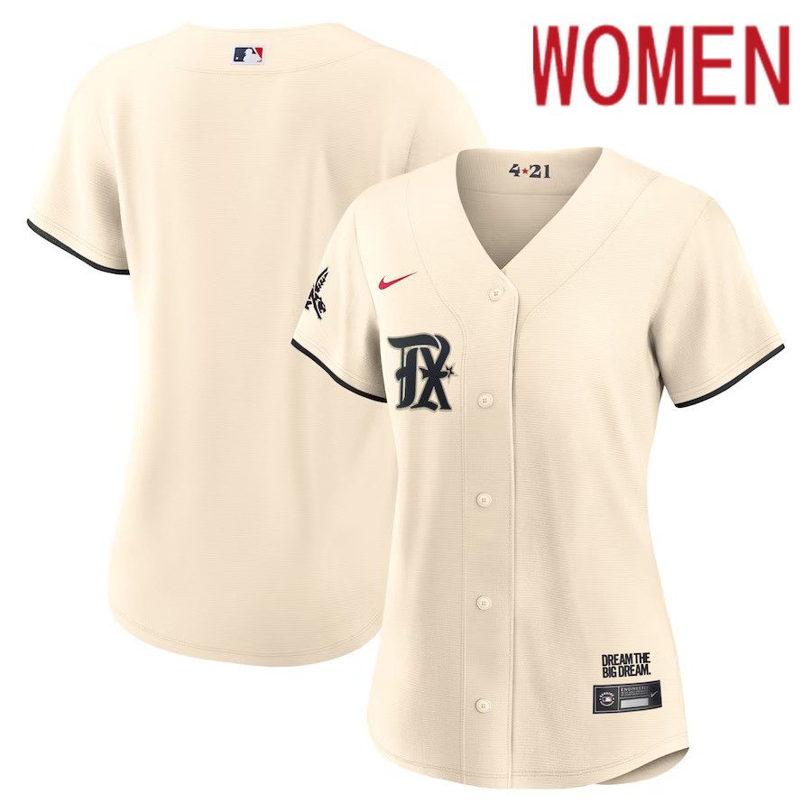 Women Texas Rangers Nike Cream 2023 City Connect Replica MLB Jersey